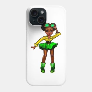 The top 10 best gift ideas for black girls and women. Reggae Rasta Jamaica black girls Anime girl in Jamaican national Flag colours colors Phone Case