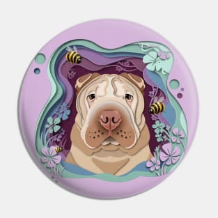 Shar Pei in the woods Pin