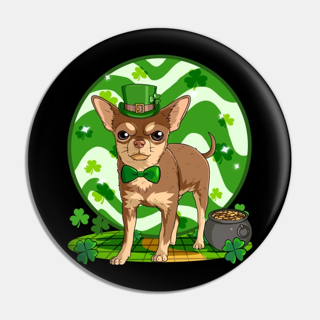 Chihuahua Dog St Patricks Day Leprechaun Pin by Noseking