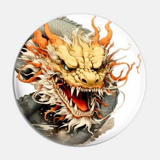 Chinese Dragon: Chinese New Year, Year of the Dragon on a light (Knocked Out) background Pin