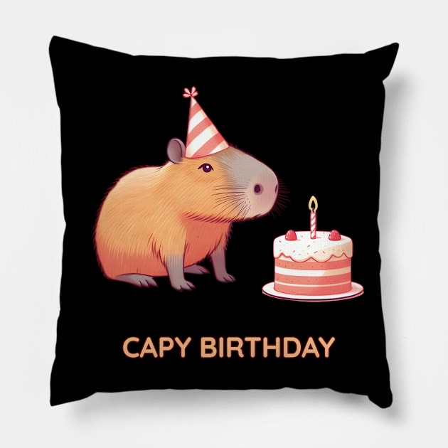 Capy Birthday Pillow by ThesePrints