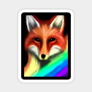 Rainbow Fox Magnet