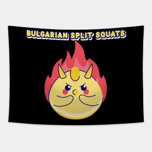 BULGARIAN SPLIT SQUATS - leg day funny graphic Tapestry