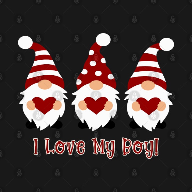 I Love My Boy with Love Gnomes by tropicalteesshop