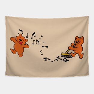 teddy bear pals singing and sweeping Tapestry