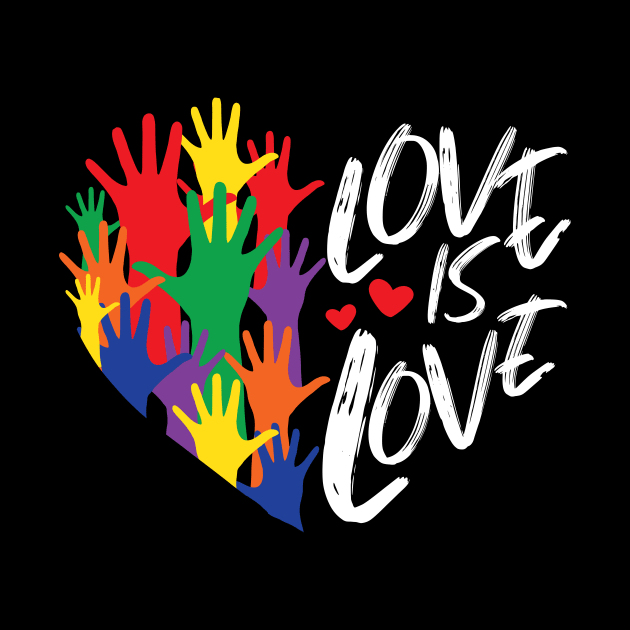 Love Is Love Rainbow Heart LGBT Pride by Lones Eiless