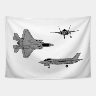 F-35 Lightning JSF Tri-View Tapestry