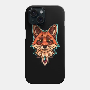 Red fox head, kitsune fox graphic Phone Case