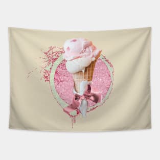 Strawberry Ice Cream Cone Tapestry