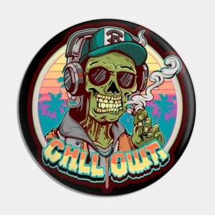 Pop Culture Zombie in Hip Hop Gear Pin