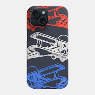 Red White and Blue Prop Engine Airplanes Phone Case