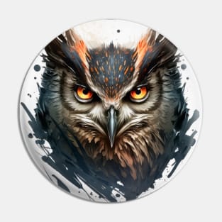 Owl Portrait Animal Painting Wildlife Outdoors Adventure Pin