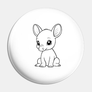 Cute Baby Aardvark Animal Outline Pin