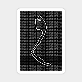 Monaco - F1 Circuit - Black and White Magnet