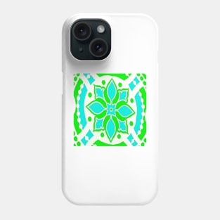 Green and Blue Medallion Abstract Phone Case