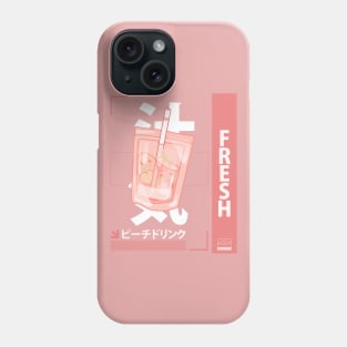 funny retro 90s japanese kawaii peach juice drink carton Phone Case