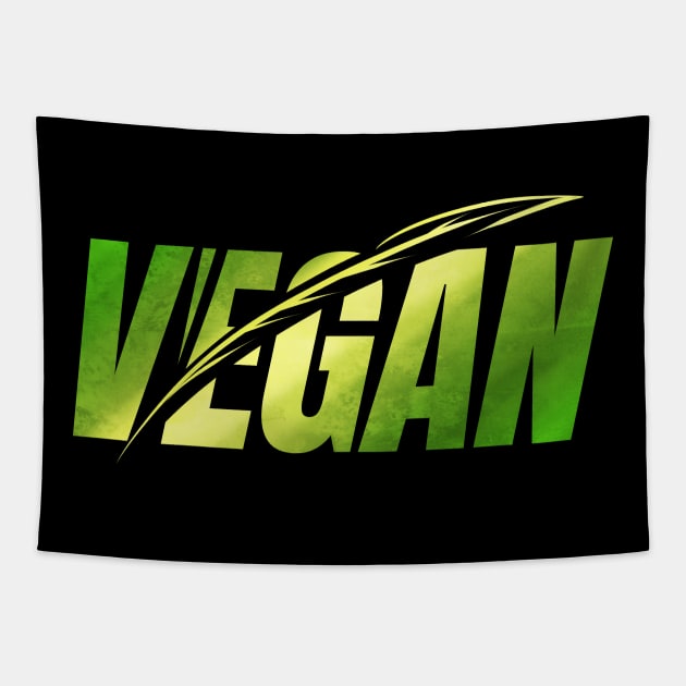 Green Logo With Leaves To Show You Live Vegan Tapestry by SinBle