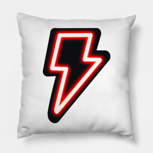 Neon Red Lightning Bolt Pillow