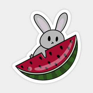 Bunny holding watermelon slice Magnet