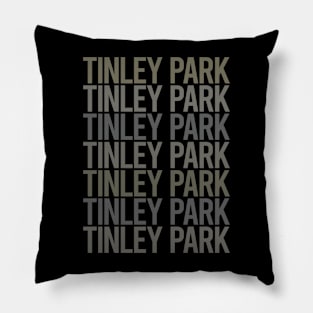 Gray Text Art Tinley Park Pillow