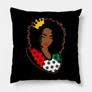 Afro Queen juneteenth jubilee celebration gift Pillow