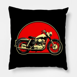 1957 Harley-Davidson Sportster Retro Red Circle Motorcycle Pillow