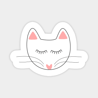 Cute girly pink kitty cat. Magnet