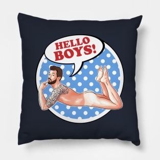 Hello Boys - blue moon Pillow