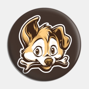 Cute Bone Eating Puppy Pin