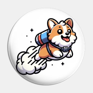 corgi to the moon Pin