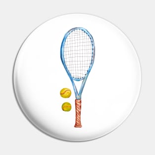 Tennis racket with tennis balls_2 Pin