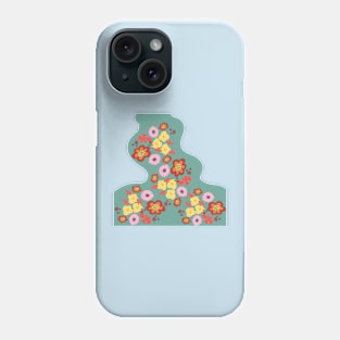 Floating flowers on a blue river Phone Case