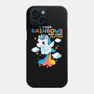 Unicorn pooping rainbows Phone Case