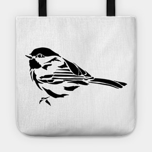 Minimalist Chickadee Stencil Art Tote