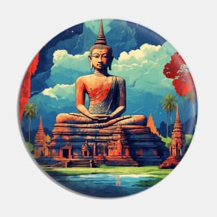 Sukhothai Thailand Vintage Retro Travel Tourism Pin