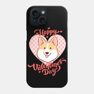 Happy valentines day cute corgi dog Phone Case