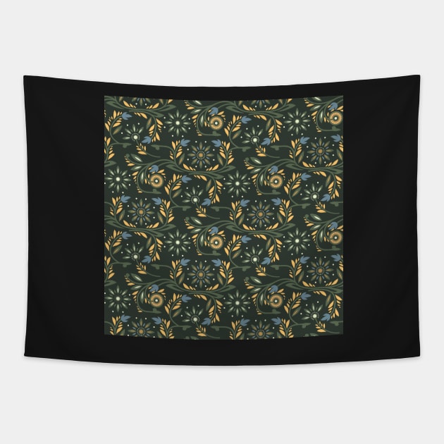 Victorian Floral Pattern Tapestry by deepfuze