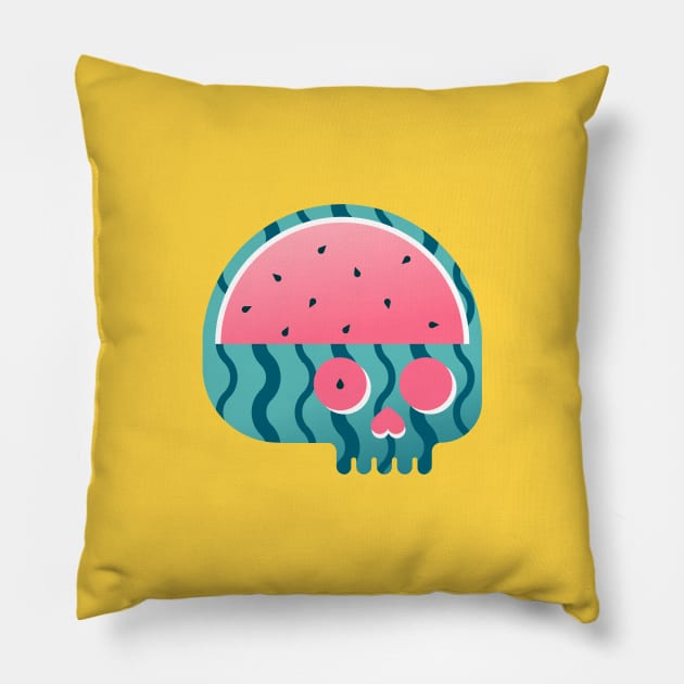 Watermelon Skull Pillow by noeyedeer