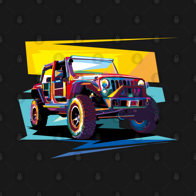 Jeep painting - Jeep Wrangler - T-Shirt | TeePublic