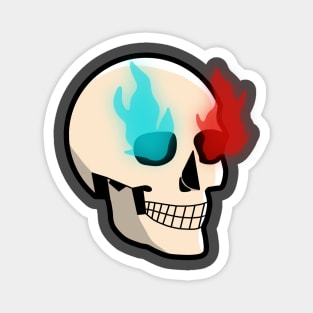 3D Flaming Skull Magnet