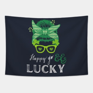 Women Happy Go Lucky Shamrock St Patrick's Day 2023 Tapestry