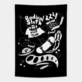 Radical Sloth - White Line Tapestry