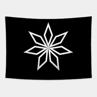 White Minimalist Geometric Glyph Mandala Sigil Rune 284 Tapestry