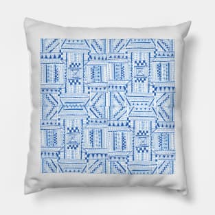 Blue Geometric Pattern Pillow