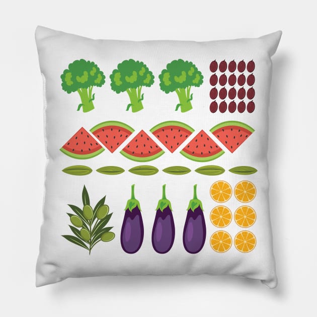 Food Flat Lay Pillow by SWON Design