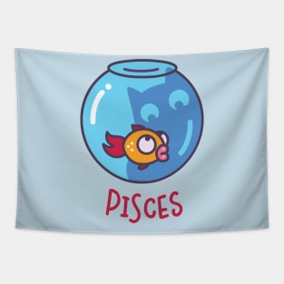 Funny Pisces Cat Horoscope Tshirt - Astrology and Zodiac Gift Ideas! Tapestry