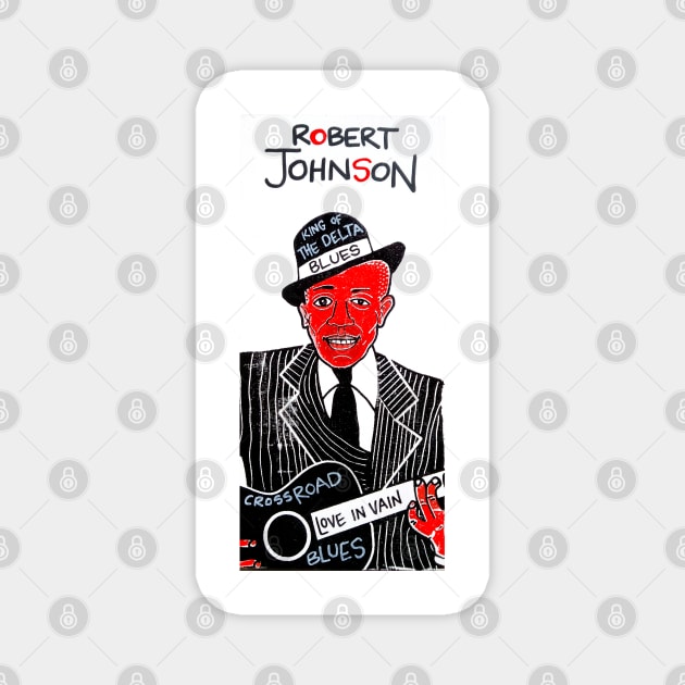 Robert Johnson blues folk art Magnet by krusefolkart