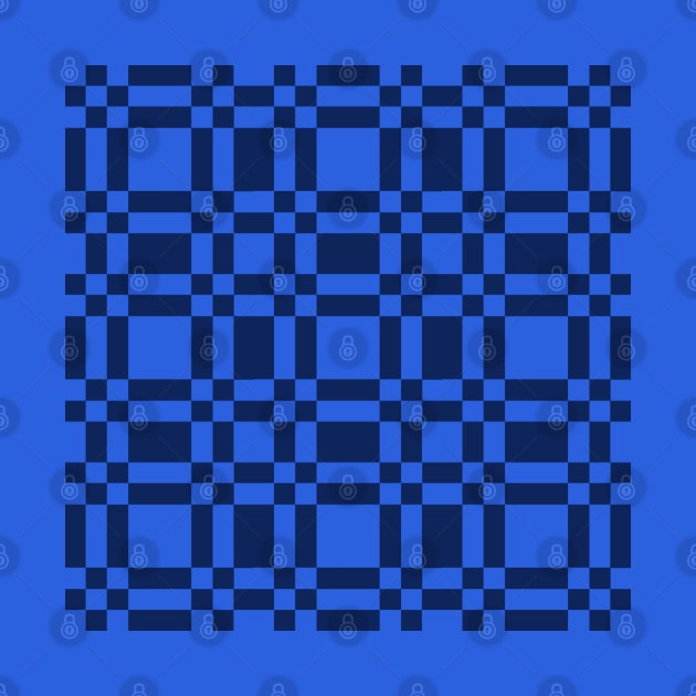 Royal Blue Building Blocks Patchwork Pattern by Nuletto