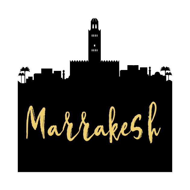 MARRAKESH MOROCCO DESIGNER SILHOUETTE SKYLINE ART by deificusArt