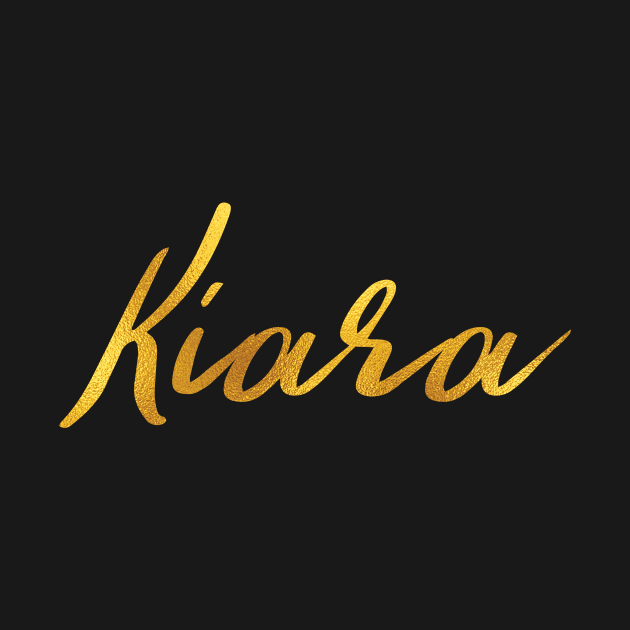 Kiara Name Hand Lettering in Faux Gold Letters by Pixel On Fire